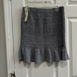 Sky Textured Knit Skirt in Blue and Red